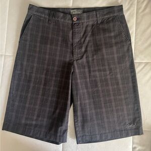 Ezekiel Gray Flat Front Shorts with Plaid Pattern​​​